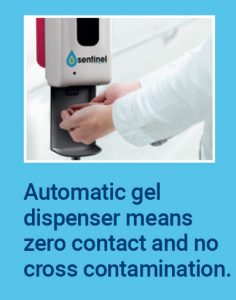 Automatic gel dispenser means zero contact and no cross contamination